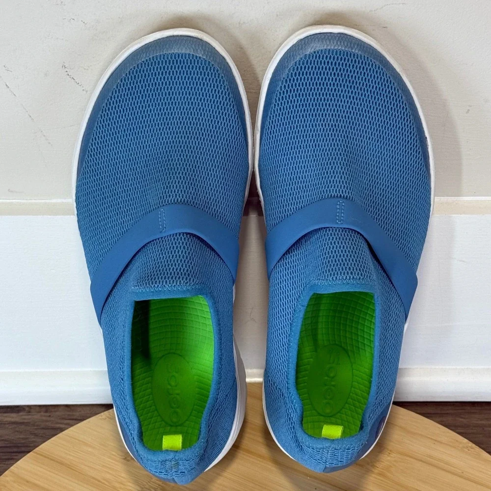 Good Oofos Slip On Sneakers Womens 8 Blue Good Mesh Lightweight Walking Shoes